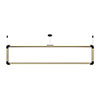 Pipeline 1 MIYO Frame LED Suspension With Power,<br />Satin Brass With Black Canopy and Corners - Click to Enlarge