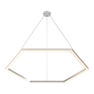 Cirrus MIYO Hexagon With Lit Corners 24VDC Make-It-Your-Own Suspension,<br />Static White And Warm Dim, Satin Finish - Click to Enlarge