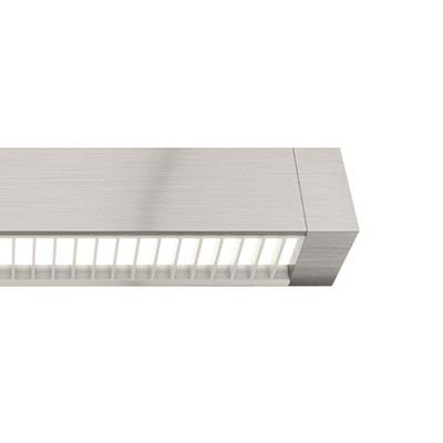 Cirrus T-Bar Geo Form System With Lit Corners 24VDC - Remote Power - Diffused White Lens - White Louver - Click to Enlarge
